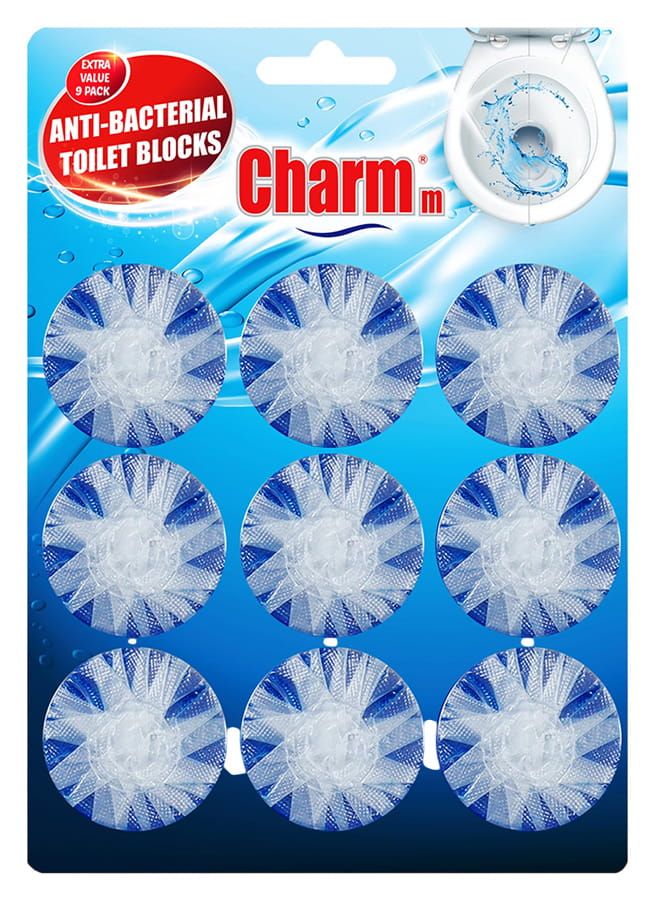 Toilet Block, Blue, 9 Count